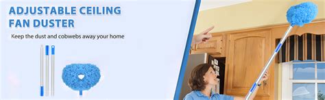 Maxoshine Fan Cleaner Brush with Long Rod Flexible Fan Cleaning Mop ...