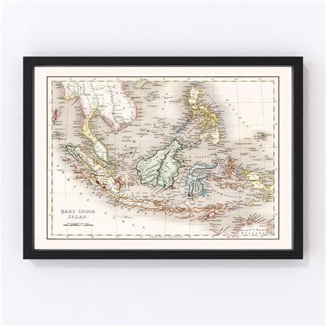 Vintage Map of Indonesia, Malaysia & Philippines 1832