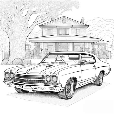 Muscle Car Coloring Book