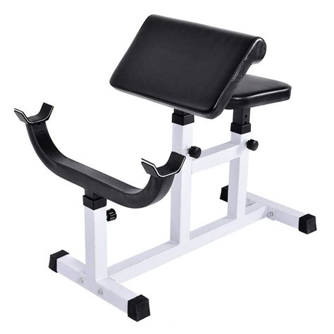 Buy GYMAX Preacher Curl Weight Bench, Heavy Duty Adjustable Arm Curl ...