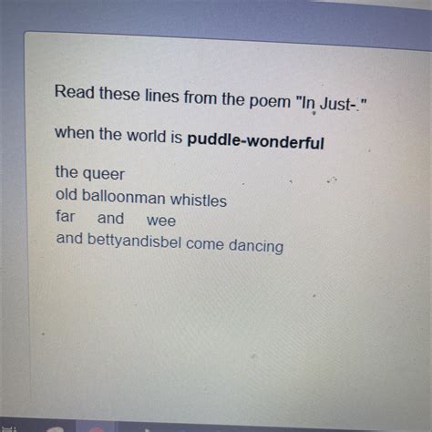 (POEM ABOVE) How does the word puddle-wonderful most impact the meaning ...