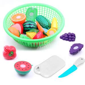 Aditi Toys Vegetable & Fruit Basket Set For Kids With Knife And ...