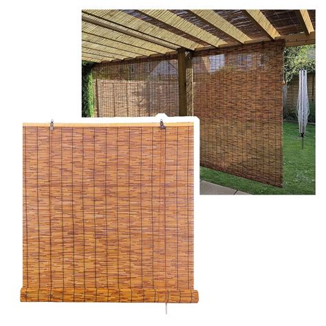 Buy Sunscreen Blinds for Patio Roll Up, Gazebo Bamboo Roller Shades ...