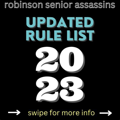 Robinson Senior Assassins | updated rules list. please use your brain ...