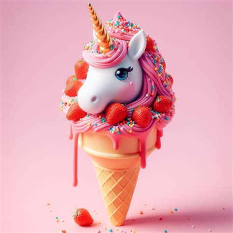 Strawberry Unicorn Ice Cream Free Stock Photo - Public Domain Pictures