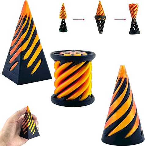 Amazon.com: 3 Pack Spiral Cone Fidget Toy, Pyramid Passthrough ...