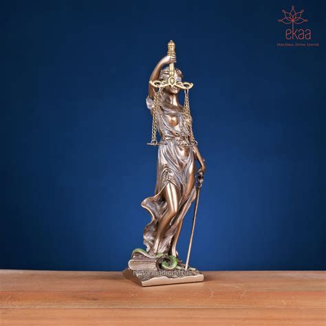 Bonded Bronze Justice Lady with Scales and Sword – Ekaa Handicrafts