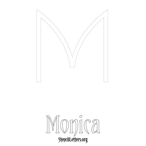 Monica Free Printable Name Stencils with 6 Unique Typography Styles and ...