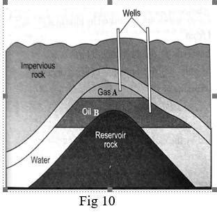 In fig 10 a) Identify the gas A. b) Why is the oil B collected over ...