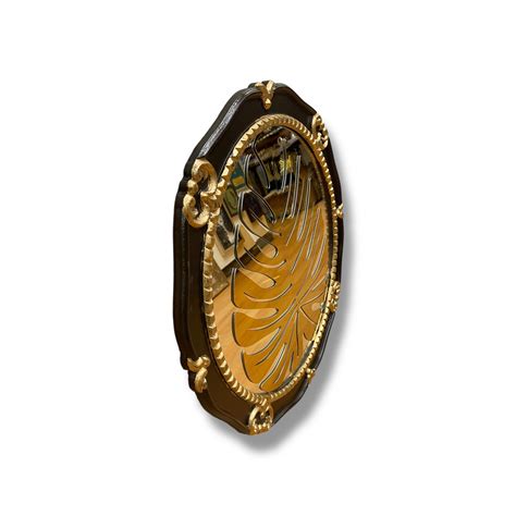 Luxury Monstera Leaf Wall Mirror – Gold & Brown Ornamental Frame – E-Studio