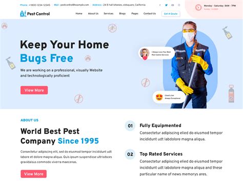 Free Pest Control WordPress Theme For Bugs Control Service – Misbah WP