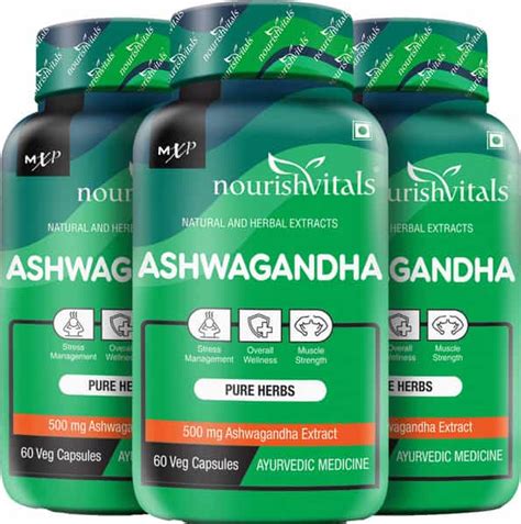Buy NOURISHVITALS ASHWAGANDHA PURE HERBS 500 MG ASHWAGANDHA EXTRACT 60 ...