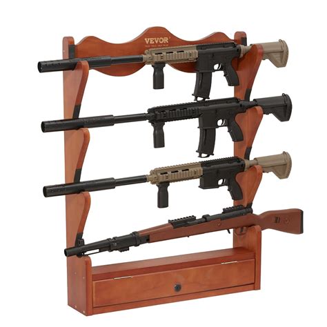 VEVOR Gun Rack, Wood Gun Rack Wall Mount, Gun Display Rack Holds 4 ...