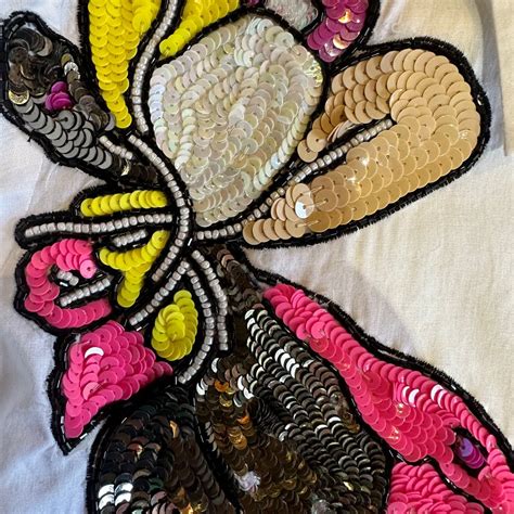 Pure cotton shirt with patchwork on the neck area ,colourful sequence ...