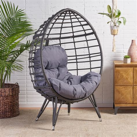 Indoor Wicker Egg Chair with Cushion - NH123113 – NobleHouseFurniture