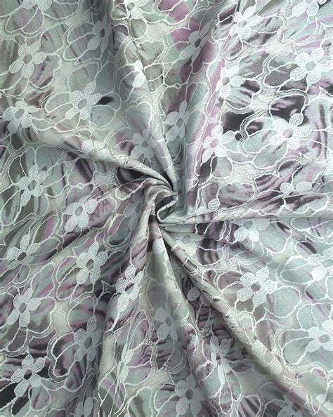POLYESTER FLORAL DESIGN RUBBER PRINT LACE FABRIC – Sahni Fabs