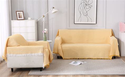 HOKIPO Polycotton Thick And Soft Sofa Cover Throw Blanket 1 Seater, 180 ...