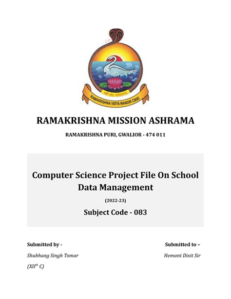 Aniruddh singh gautam CS Working Program Projectfile - RAMAKRISHNA ...