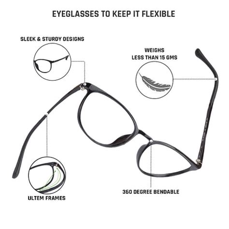 Buy Black Full Rim Round Lenskart Air Flex VC E11482-C1 Eyeglasses at ...