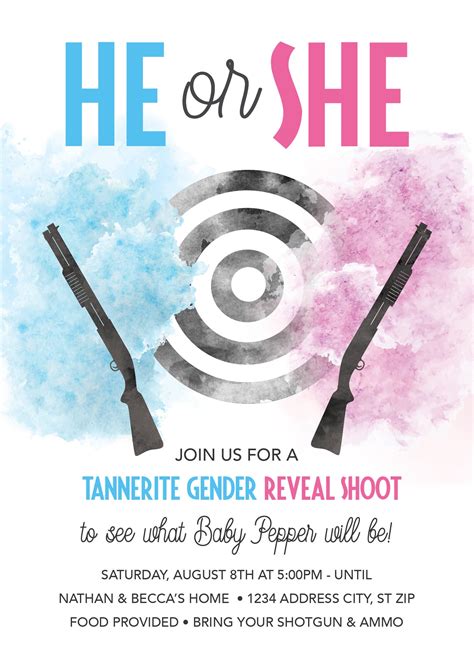 Tannerite Gender Reveal Invitation Explosive Baby Gender Reveal Target ...