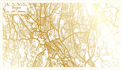 Bogor Indonesia City Map in Retro Style in Golden Color. Outline Map. 17648717 Vector Art at ...