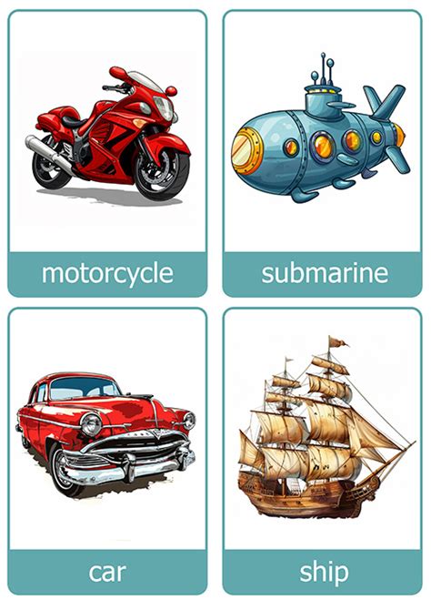 Transportation Flash Cards 的图像结果