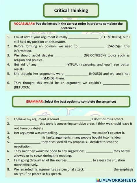 Problem Solving Critical Thinking Worksheets Fallacy 的图像结果