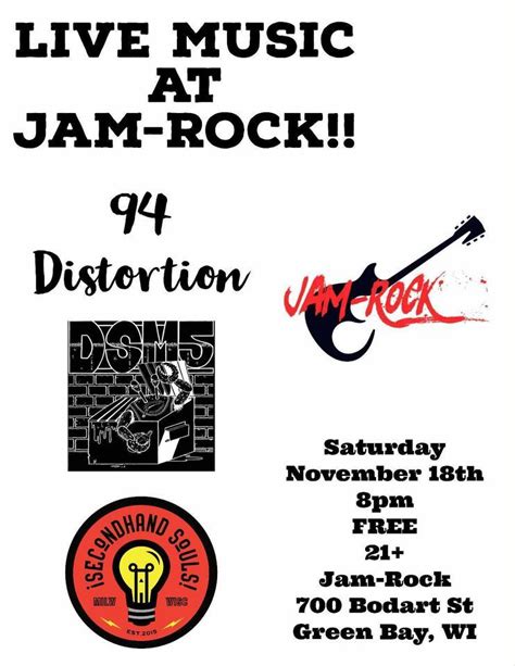 LIVE MUSIC w/ 94 Distortion, Secondhand Souls, and DSM-5, Jam-Rock ...