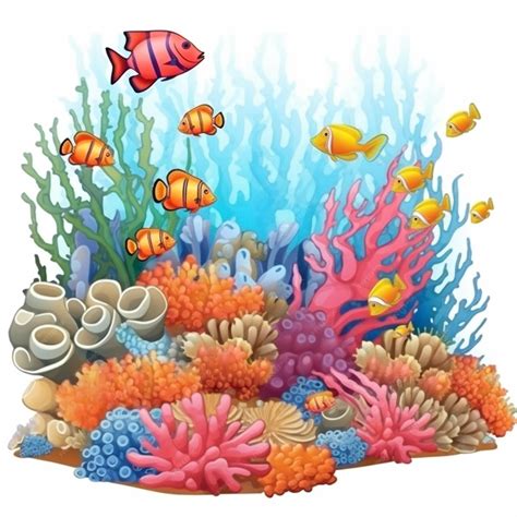 Premium AI Image | Coral reef clip art
