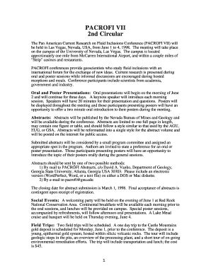 Fillable Online geology wisc Entire PACROFI VII Circular in Adobe PDF ...