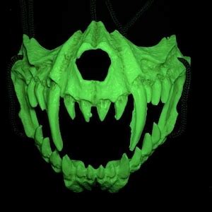 Buy Therian Dragon Skull Mask Black / White / Luminous Resin Mask for ...