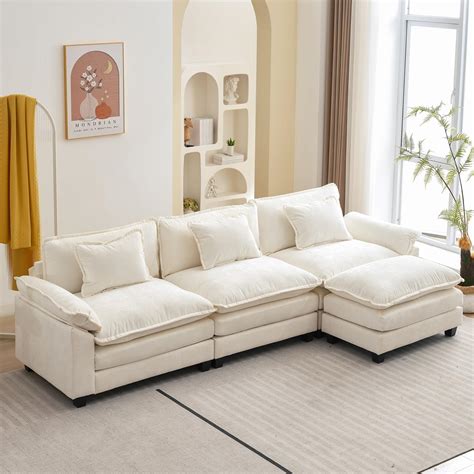 Amazon.com: Modern Sectional Sofa Couch, Comfy U Shape Cloud Couch with ...