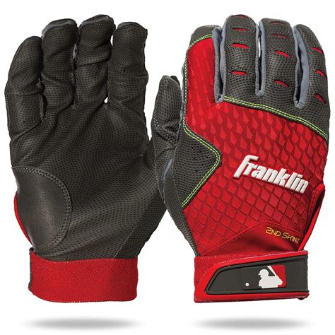 Buy Franklin Sports 21164F4 Adult 2Nd-Skinz Batting Gloves, Gray/Red ...