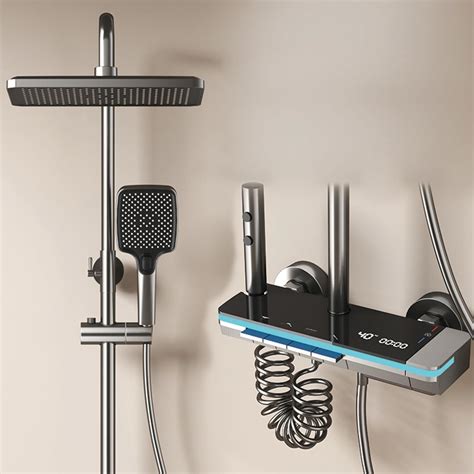 B Backline Brass LED Shower Panel Full Set Temperature Display 4 In 1 ...