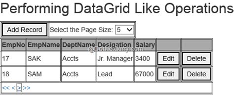 Image result for MVC DataGrid in ASP .Net