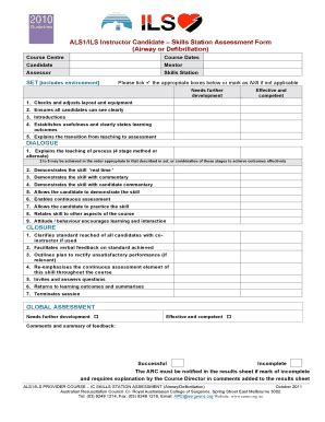 Fillable Online resus org 07 IC ALS1 Airway or Defib Skills Assessment ...