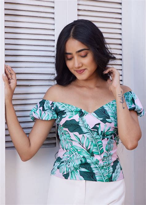 Get Pink Tropical Off Shoulder Top at ₹ 1199 | LBB Shop
