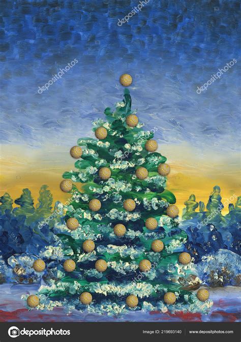 Christmas Tree Oil Painting