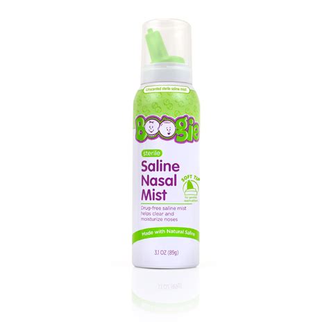 Boogiebaby Saline Nasal Spray Mist Allergy Relief Nasal Decongestant ...