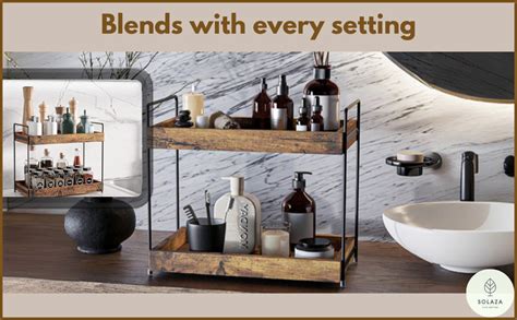 SOLAZA® Solid Engineered Wooden 2-Tier Bathroom Counter Organizer ...