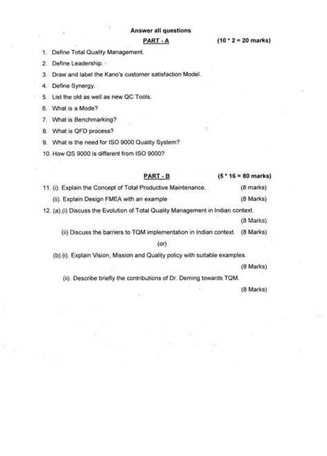 TQM - Production management - Studocu