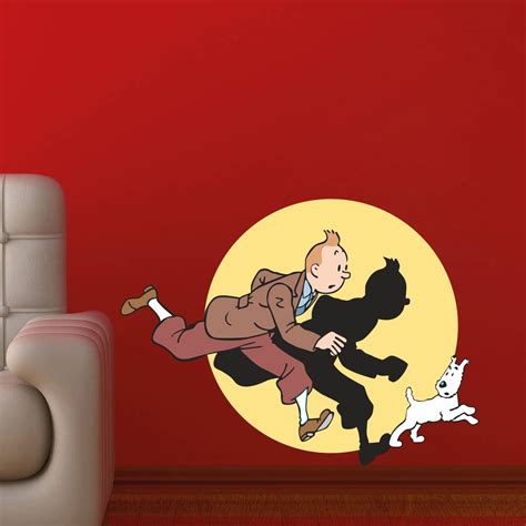 Buy Decor Kafe 'The Adventures of Tintin' Wall Sticker (PVC Vinyl Film ...