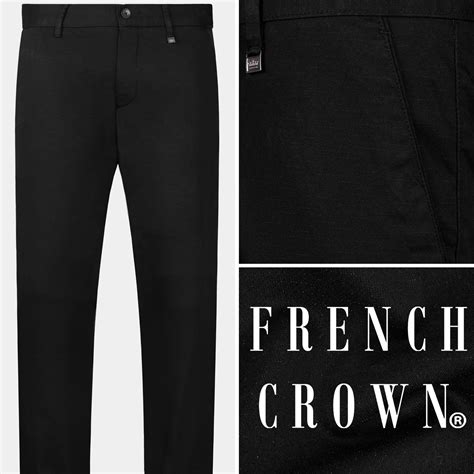 Zeus Black Textured Premium Cotton Pant For Men.