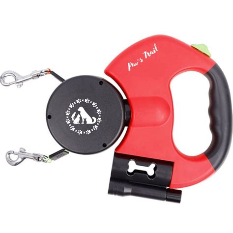 Paw's trail Double Retractable Dog Leash for Two Dogs Up to 50 lbs Per ...