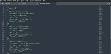 JSON Data to HTML Table Using Ajax 的图像结果