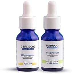 DERMDOC Combo Kit for Clear Skin | 2% Salicylic Acid Face Serum (15 ml ...