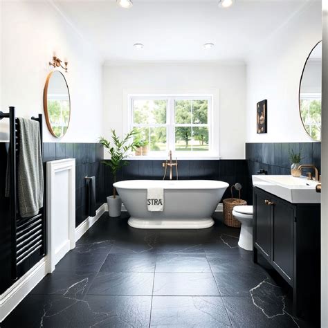 30 Black Floor Bathroom Ideas for A Modern Makeover
