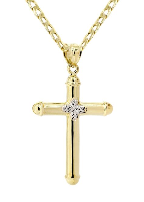 10K Gold Necklace & Cross Pendant For Men | 3.12 Grams – FrostNYC
