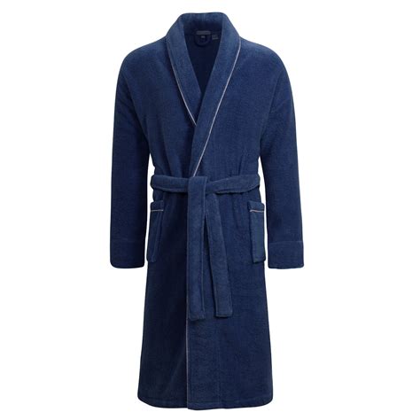 Men's Navy Towelling Dressing Gown - Phoenix | Bown of London