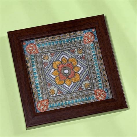 Rani ki Vav Motif Embroidery Coaster #1 – The Heritage Art